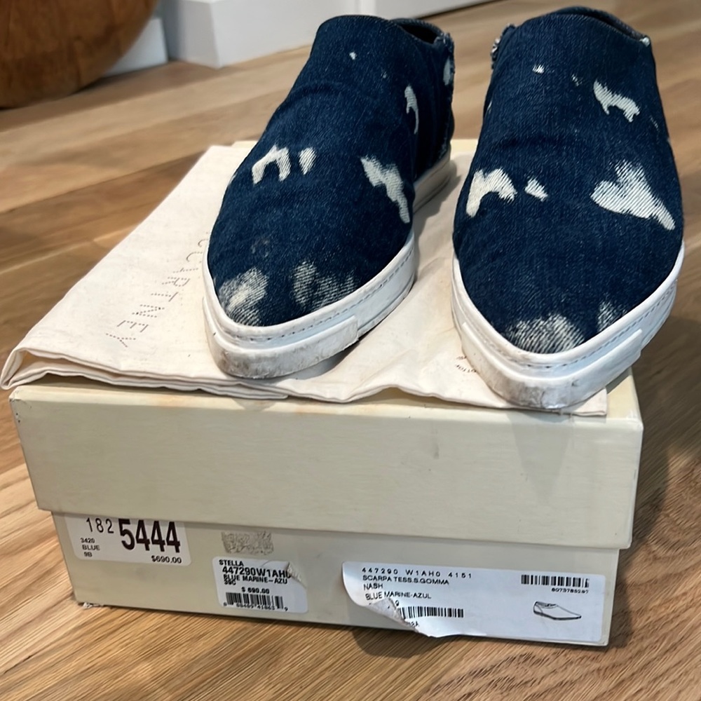 Stella McCartney blue marine canvas sneaker size 39